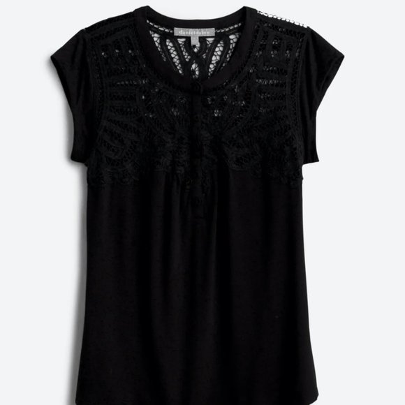 Daniel Rainn Tops Daniel Rainn Salinka Crochet Detail Cotton Blend
